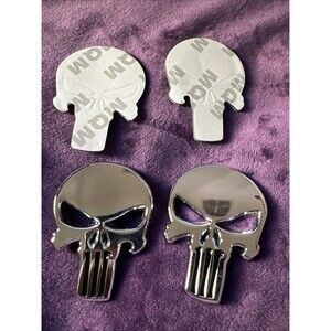 Punisher 2pcs Car 3D Metal Skull Sticker Auto Body Decal Emblem Trunk Badage et